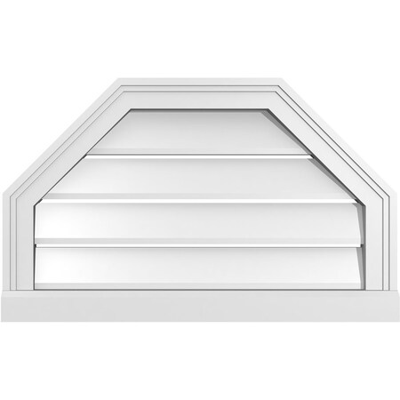 Ekena Millwork Octagonal Top Surface Mount PVC Gable Vent w/ 2"W x 2"P Brickmould Sill Frame, 26"W x 16"H GVPOT26X1603SF